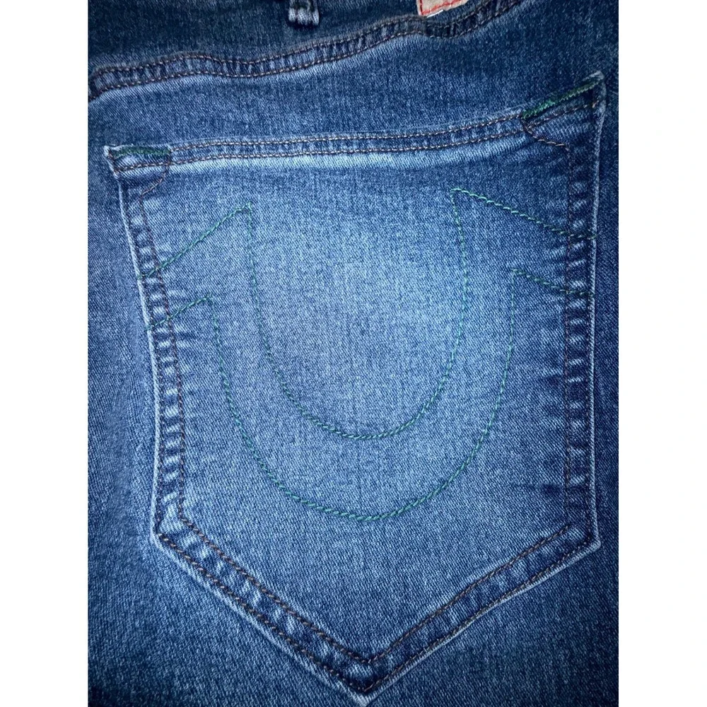 True Religion Bobby Relaxed Baggy Jeans Medium Mistletoe Wash Blue Mens 44
